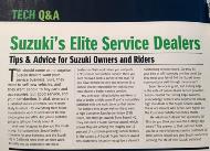 Newspaper Clipping: Suzuki's Elite Service Dealers.